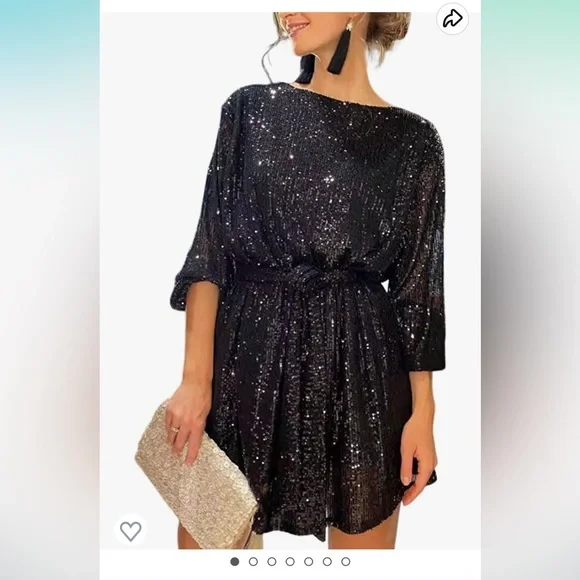 Mincib | Dresses | Brand New Black Sequin Party Dress | Poshmark